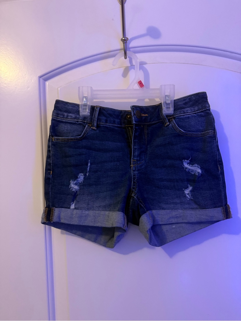 Target Dark Blue Distressed Rolled Hem Denim Shorts